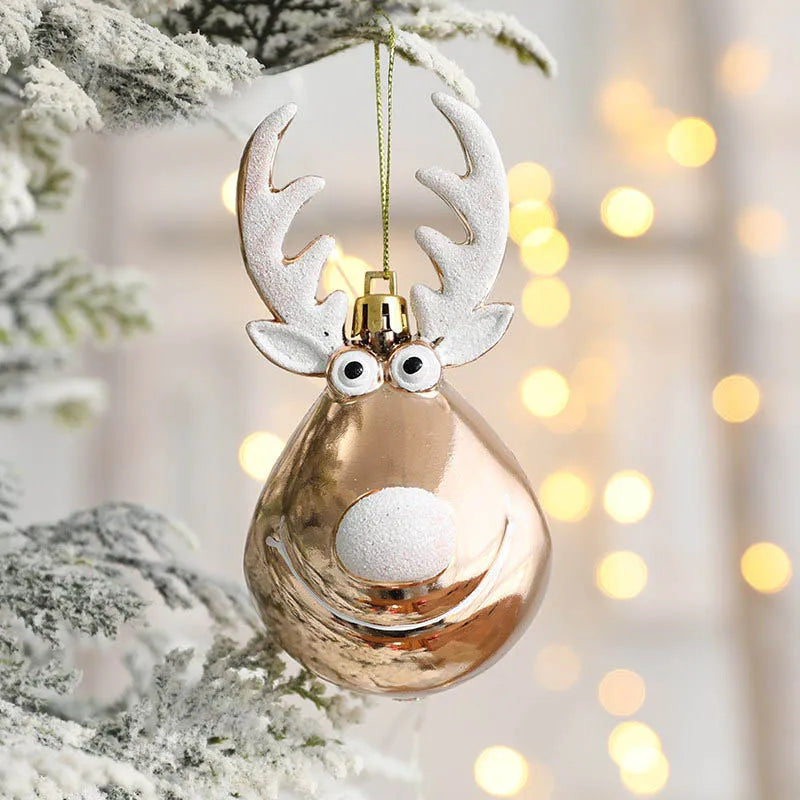 Frostie Elk Christmas Ball Ornaments - Premium Holiday Tree Decoration