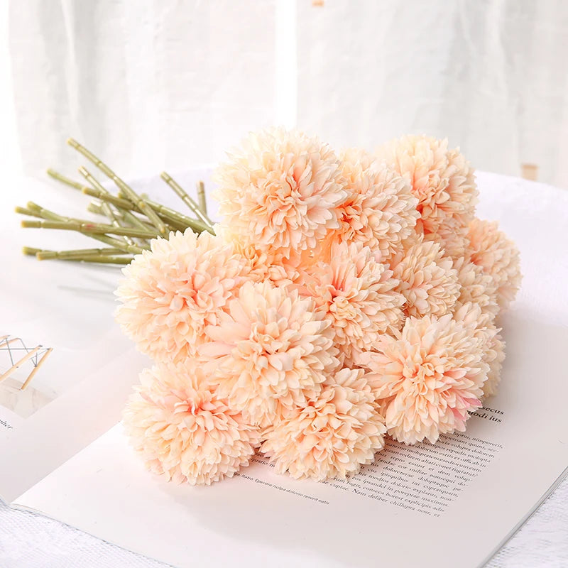 Petsy artificial hydrangea bouquet 29cm peach pink soft romantic bunch