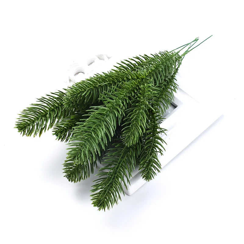 Breez Green Artificial Leaf Stems - Plastic Grass Wedding & Craft Decoration