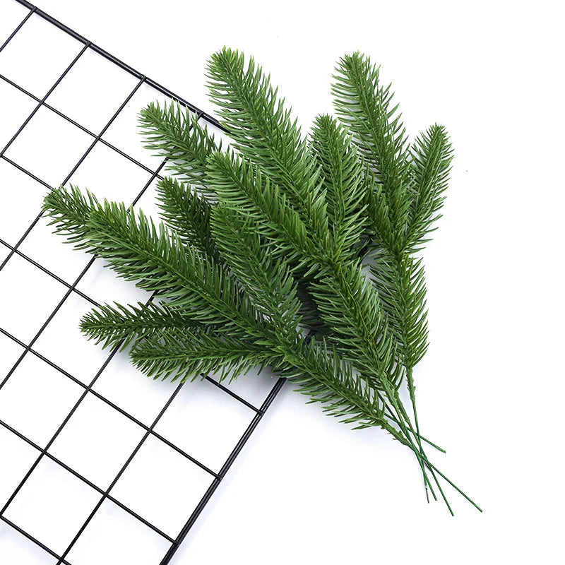 Breez Green Artificial Leaf Stems - Plastic Grass Wedding & Craft Decoration