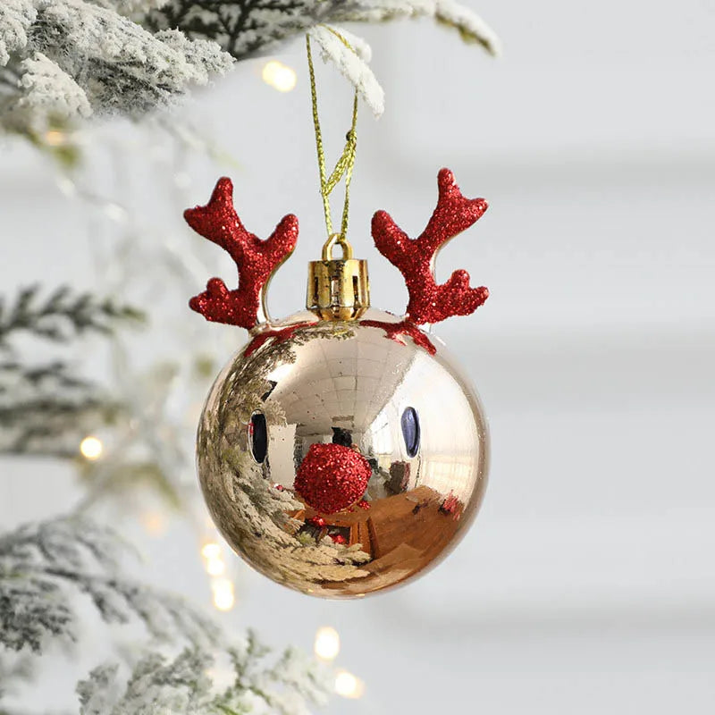 Frostie Elk Christmas Ball Ornaments - Premium Holiday Tree Decoration