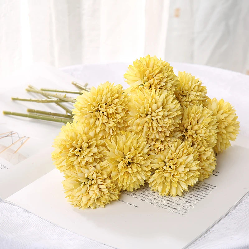 Petsy artificial hydrangea bouquet 29cm yellow bright cheerful bunch