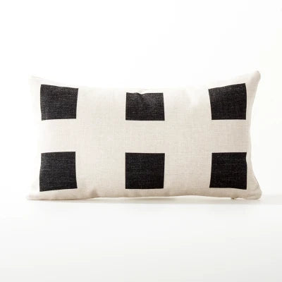Black and white cushion cover on sofa - lifestyle styling