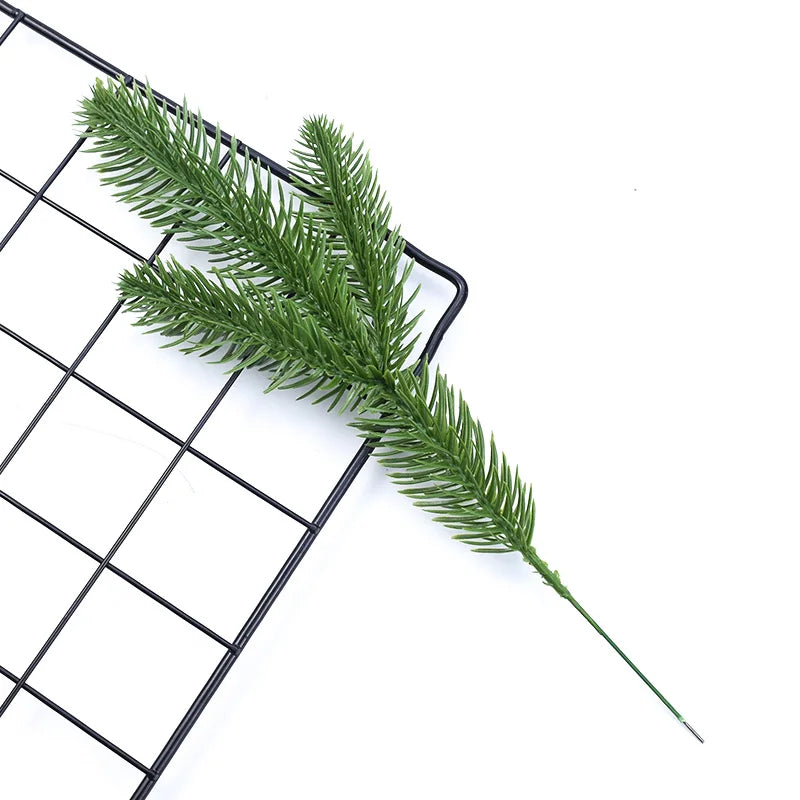 Breez Green Artificial Leaf Stems - Plastic Grass Wedding & Craft Decoration