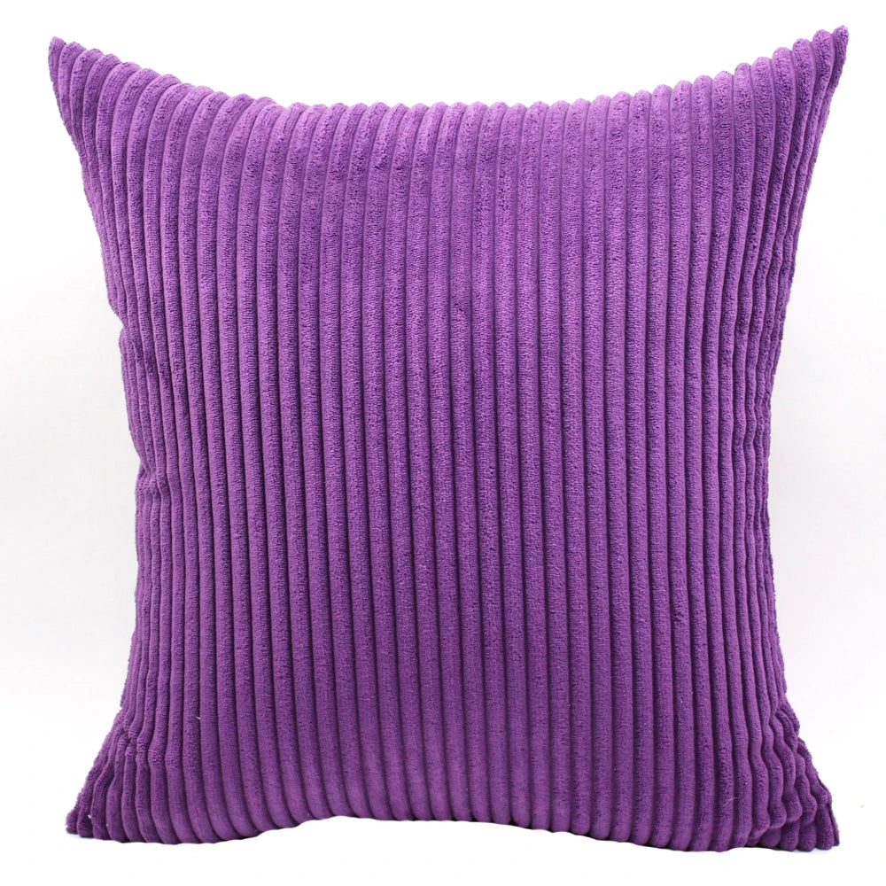 Adiva Striped Corduroy Cushion Cover - 45/50/60cm Sofa Pillow Case