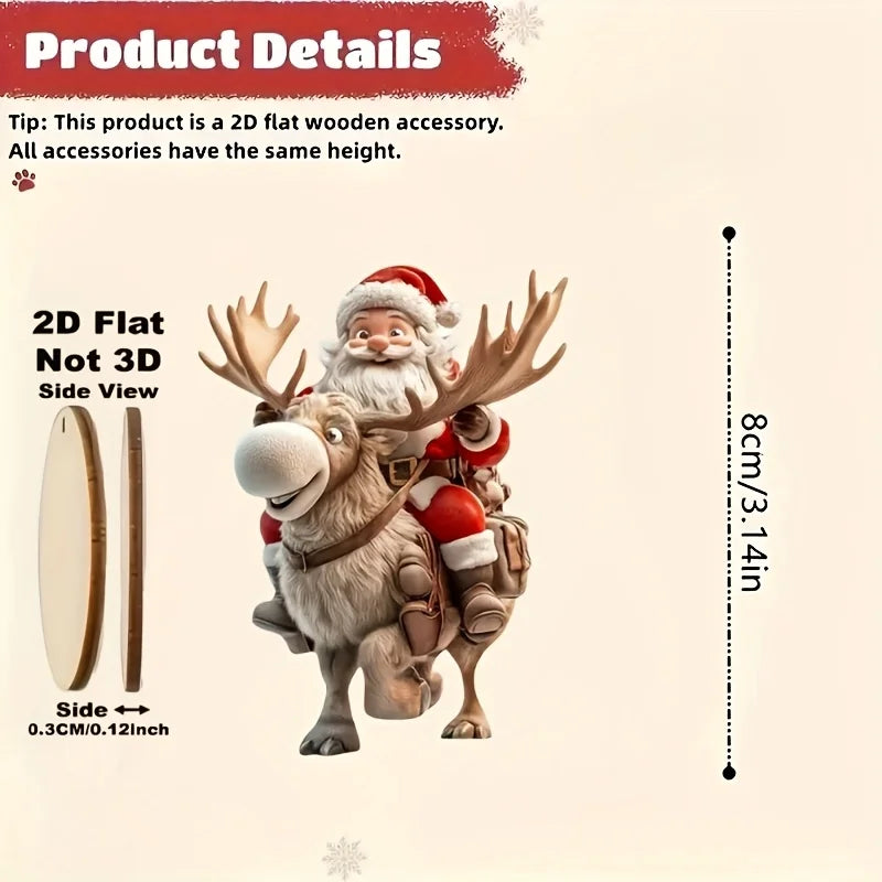 Casa Christmas Wooden Bicycle Santa Claus - Premium Holiday Tree Decoration