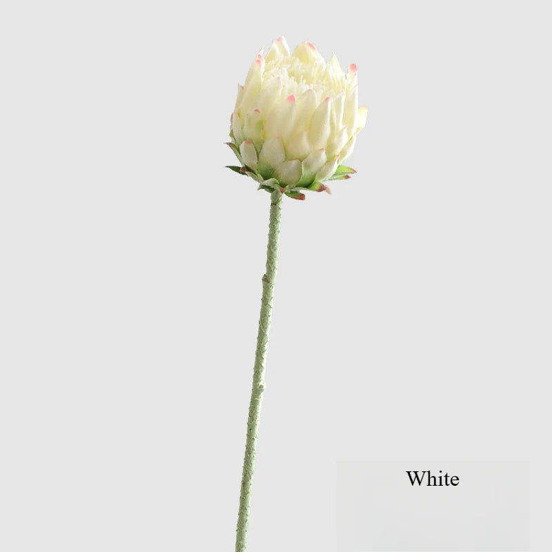 Cream artificial king protea bouquet - dramatic home and event decor