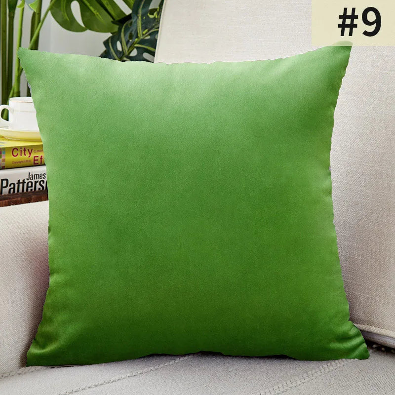 Gardenia Velvet Cushion Cover - Solid Color Throw Pillow Case