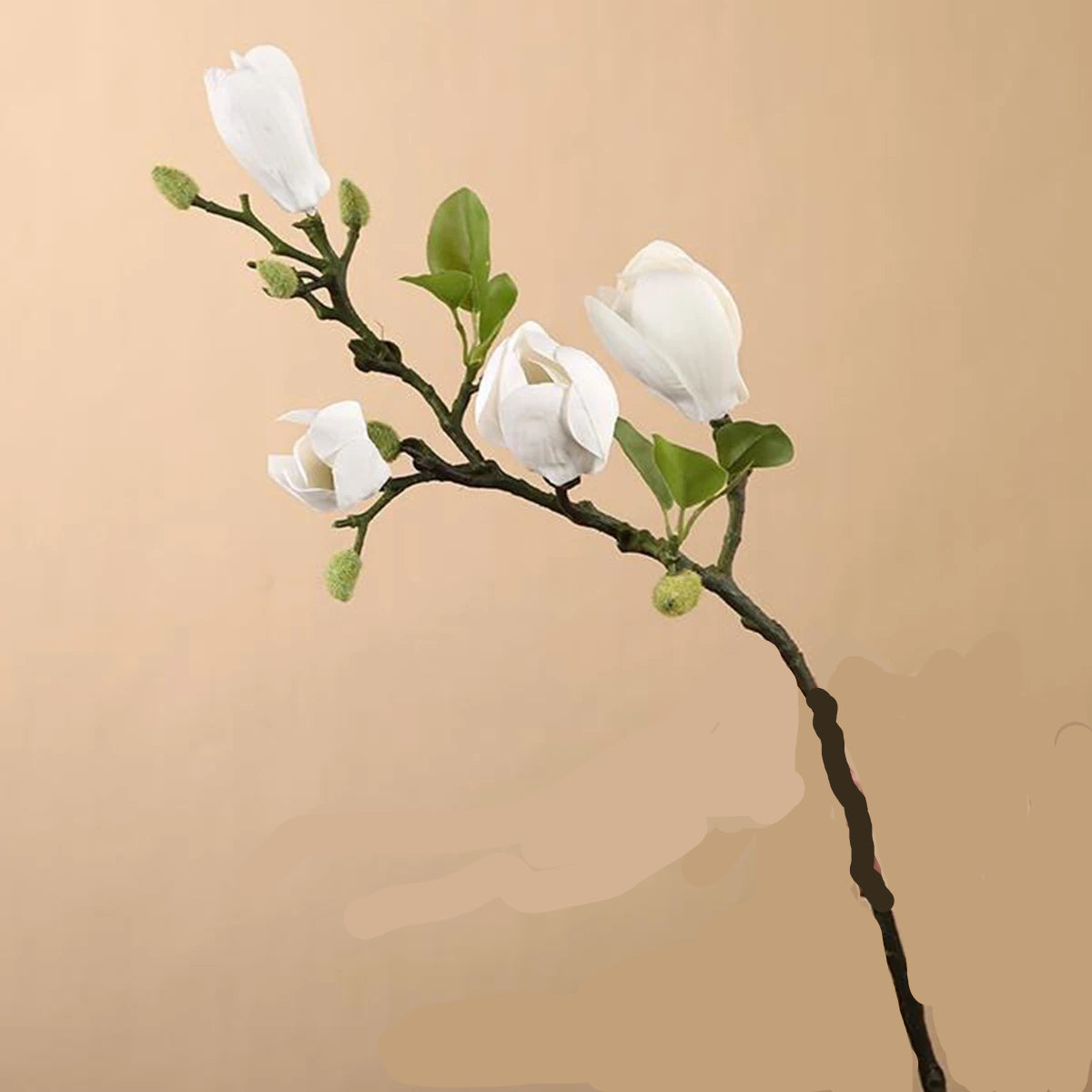 White silk magnolia branch arrangement - versatile for vases and bouquets