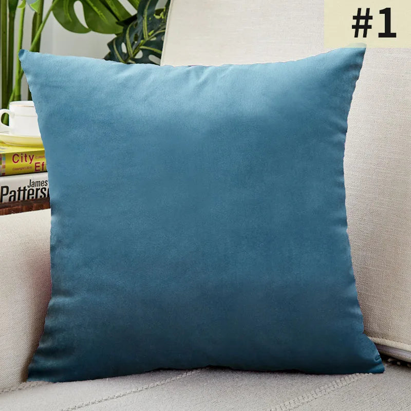 Gardenia Velvet Cushion Cover - Solid Color Throw Pillow Case