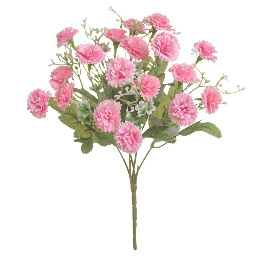 Hot pink carnation bouquet - 20 heads artificial flowers with realistic details
