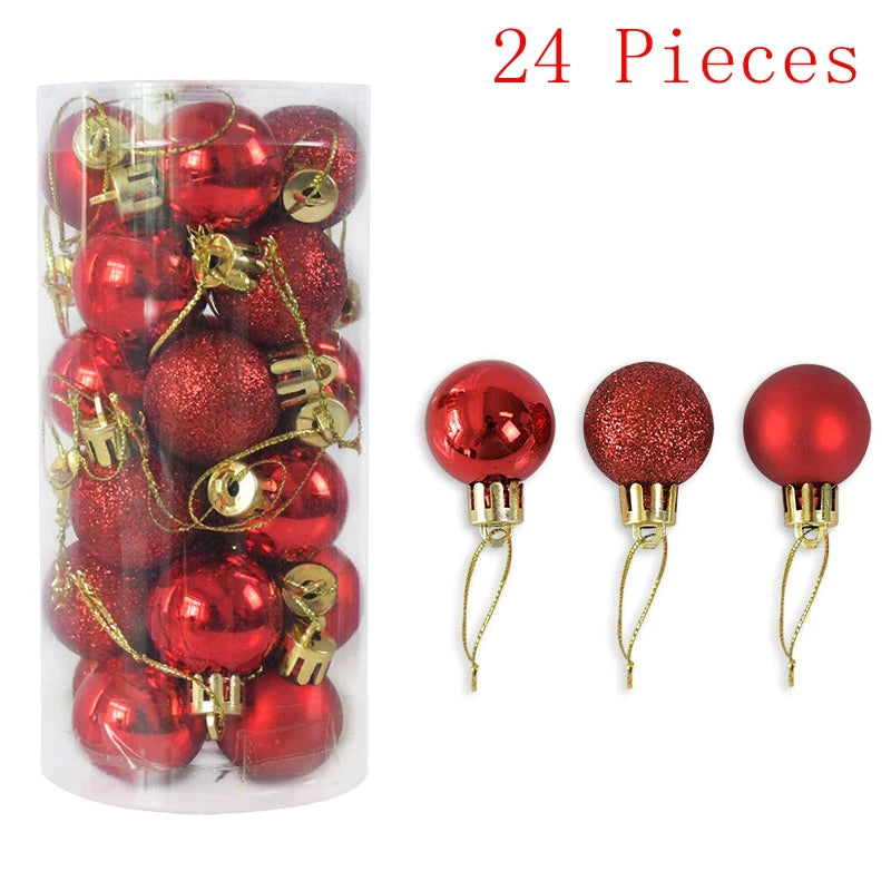 Boules de Noël incassables de 4 cm - Lot de 36 pièces