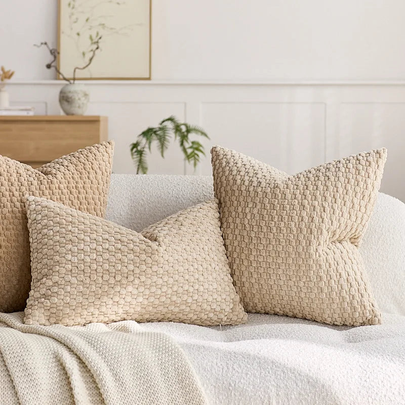 Nestie Corduroy Striped Throw Pillow Covers - Premium Cushion Cases