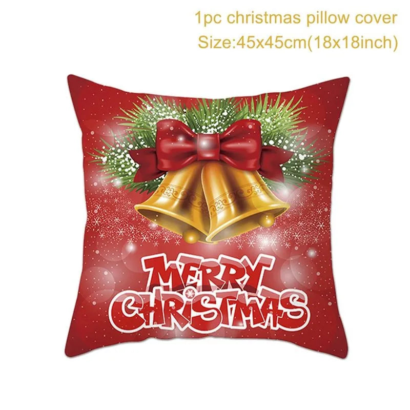 Yuko Christmas Cushion Cover 45cm - Santa Claus & Snowman Design