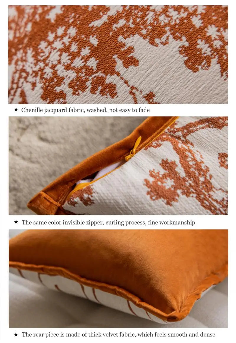 Vern Chenille Cushion Cover 45x45cm - French Style Sofa Pillow Case