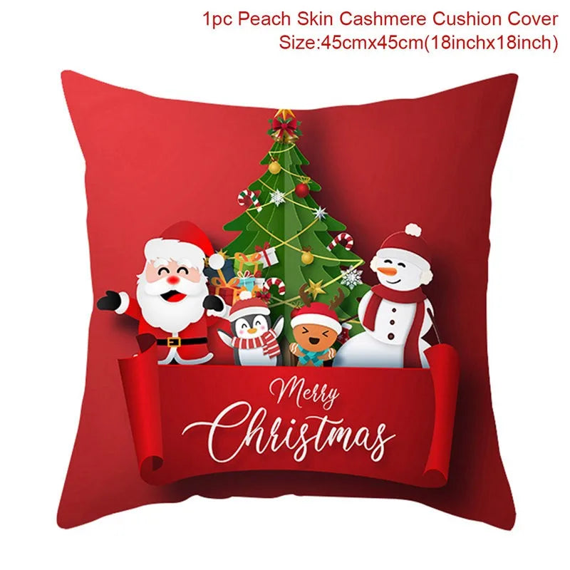 Housse de coussin de Noël - Taie d'oreiller décorative pour la maison pendant les fêtes