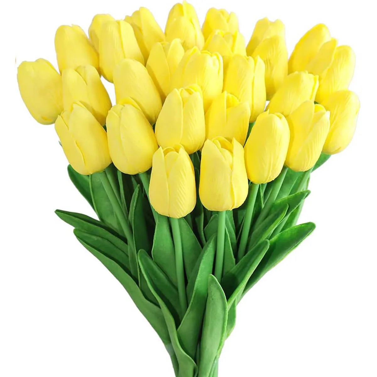 Yellow artificial tulip bouquet - cheerful home decoration