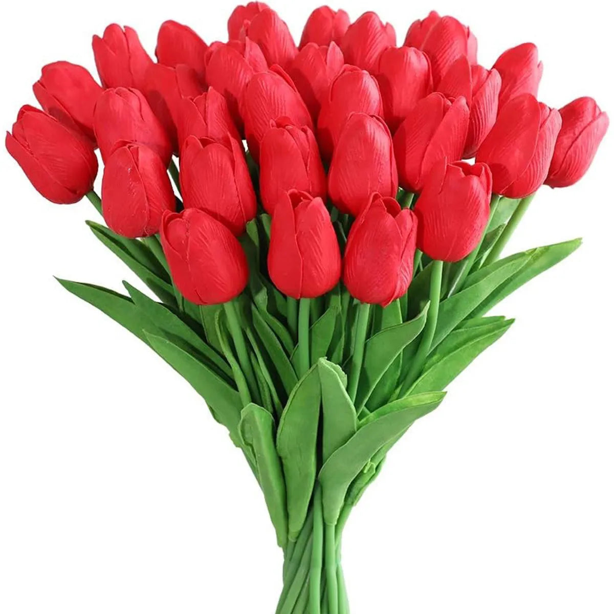 Red artificial tulip bouquet - classic and elegant flower arrangement