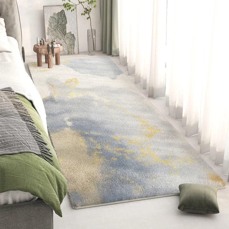 Long Bedside Rug - Fluffy Plush Non-Slip Bedroom Carpet
