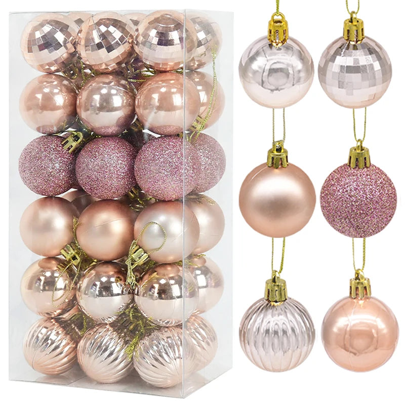 Boules de Noël incassables de 4 cm - Lot de 36 pièces