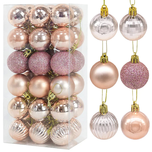 Amara 36Pcs Christmas Ball Ornaments 4cm - Shatterproof Holiday Tree Decoration Set