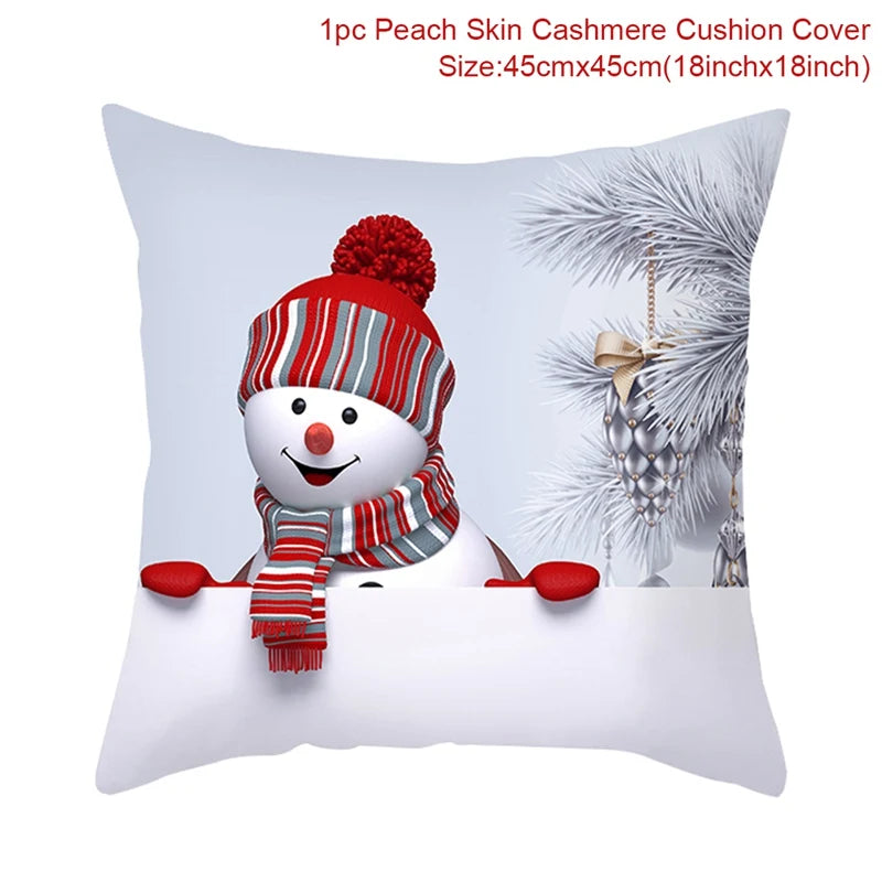 Amore Christmas Snowman Cushion Cover - Holiday Pillowcase