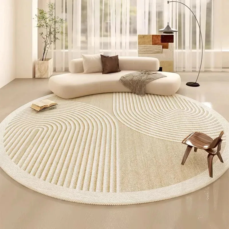Rowenn Round Washable Carpet - Summer Floor Mat for Living Room & Bedroom
