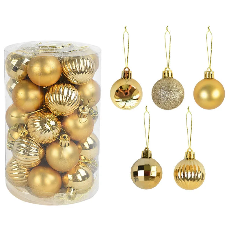 Boules de Noël incassables de 4 cm - Lot de 36 pièces