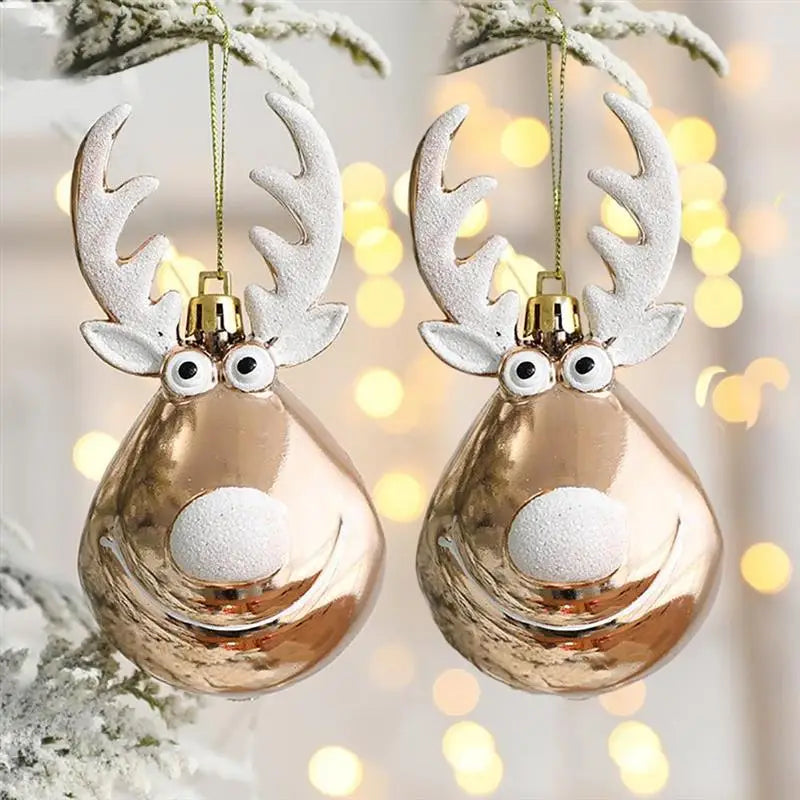 Frostie Elk Christmas Ball Ornaments - Premium Holiday Tree Decoration
