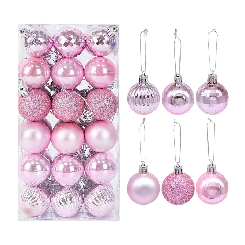 Boules de Noël incassables de 4 cm - Lot de 36 pièces