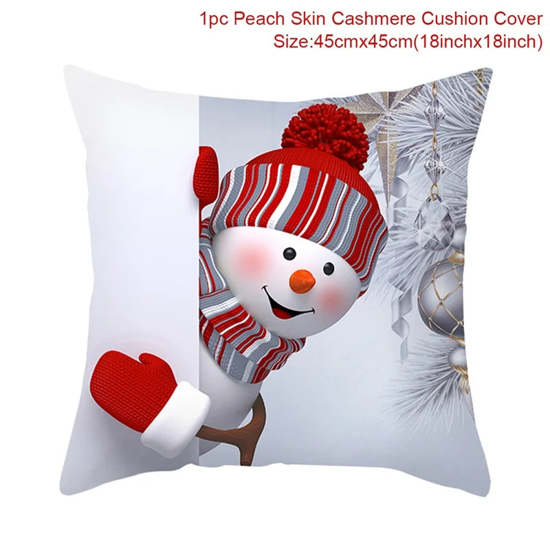 Amore Christmas Snowman Cushion Cover - Holiday Pillowcase