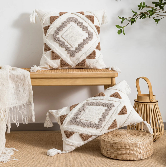 Calla Boho Geometric Pillow Cover - 2 Colors - Decorative Cushion