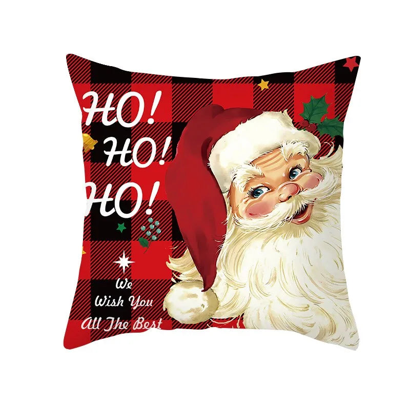 Yuko Christmas Cushion Cover 45cm - Santa Claus & Snowman Design