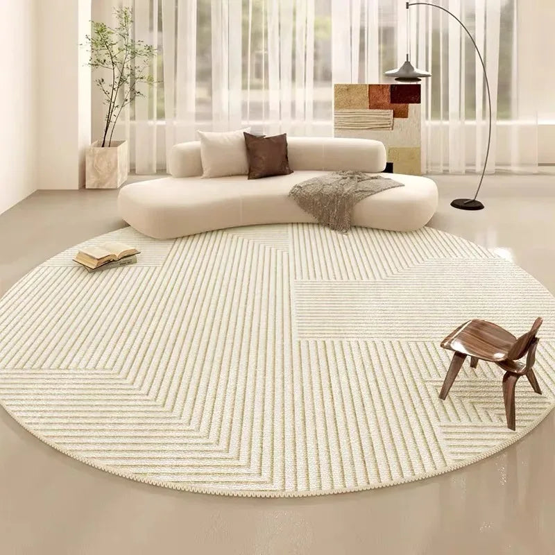 Rowenn Round Washable Carpet - Summer Floor Mat for Living Room & Bedroom