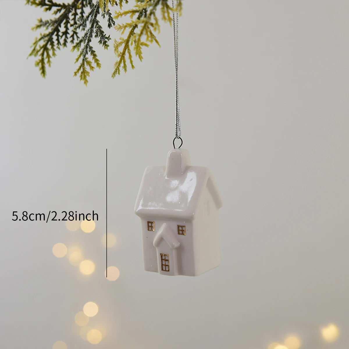 Pearly Christmas Hollow Ceramic Elk Pendant - Premium Holiday Tree Decoration