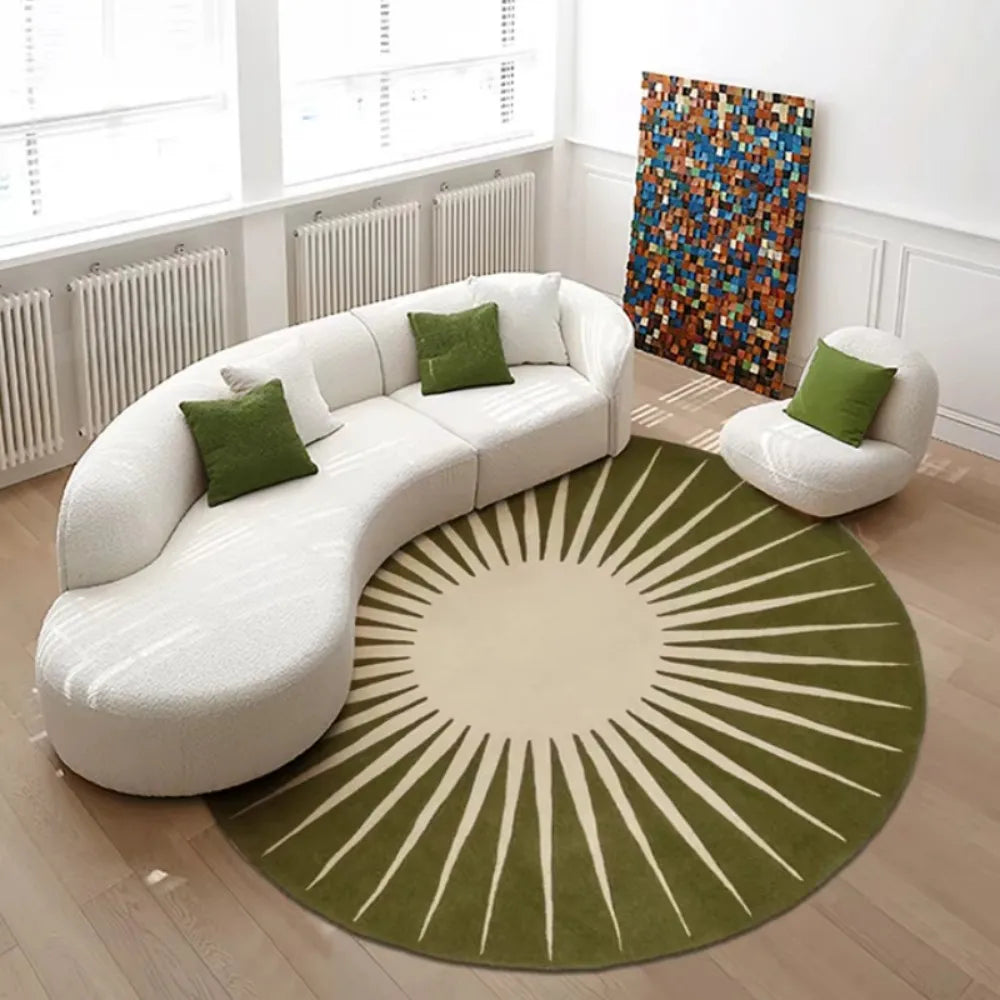 Sunflower Round Rug - Anti-Slip Short Pile Carpet
