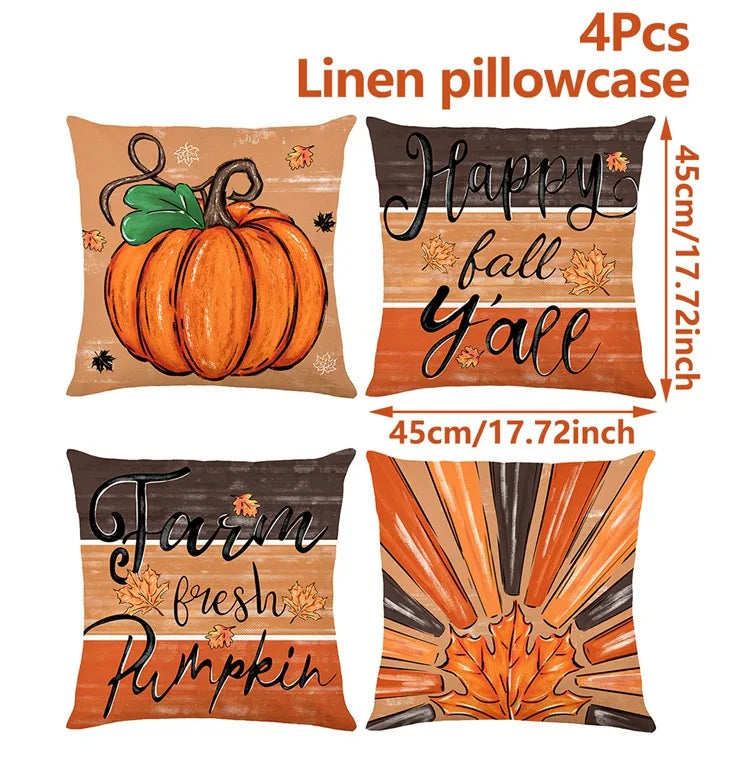 Venita 4PCS Christmas Cushion Covers - Merry Christmas Pillow Cases for Holiday Decor