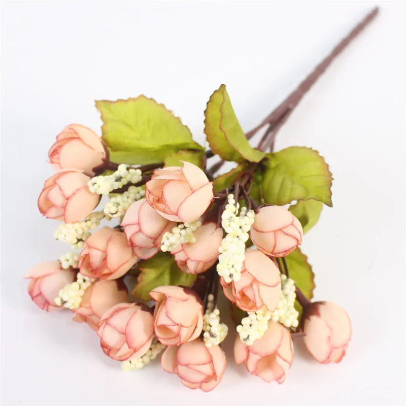 Light peach small bud rose bouquet - 15 heads for warm color schemes