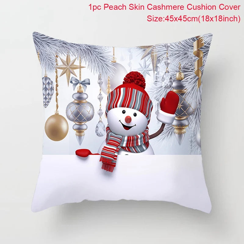 Amore Christmas Snowman Cushion Cover - Holiday Pillowcase