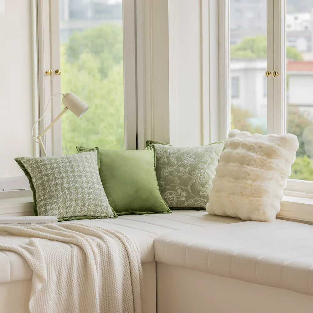 Vern Chenille Cushion Cover 45x45cm - French Style Sofa Pillow Case