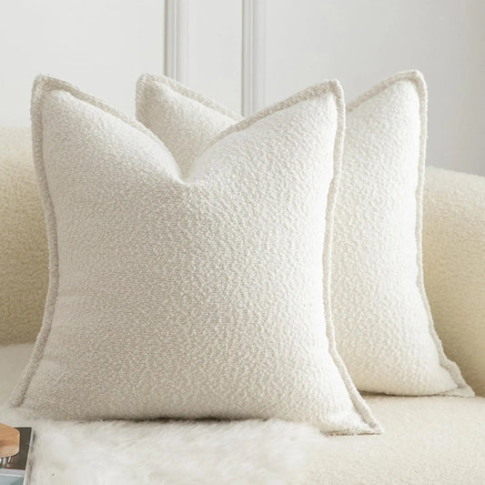 Axis Boucle Cushion Cover - Textured Throw Pillow Case with Edge Detail