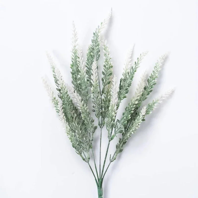 Prairie green white artificial lavender 38cm natural botanical look
