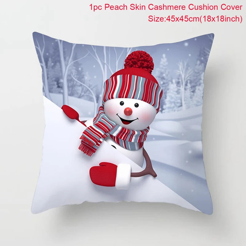 Amore Christmas Snowman Cushion Cover - Holiday Pillowcase
