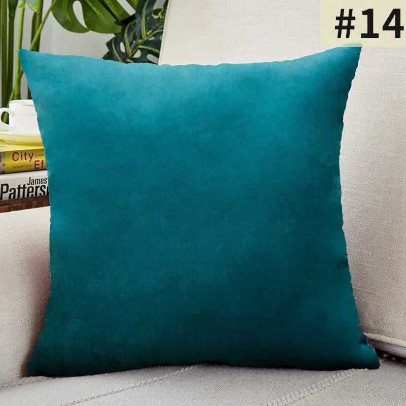 Gardenia Velvet Cushion Cover - Solid Color Throw Pillow Case