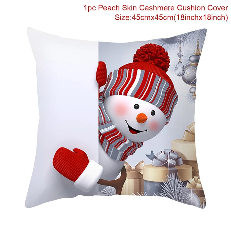 Amore Christmas Snowman Cushion Cover - Holiday Pillowcase