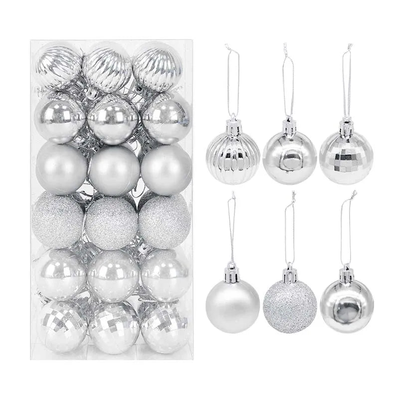 Boules de Noël incassables de 4 cm - Lot de 36 pièces