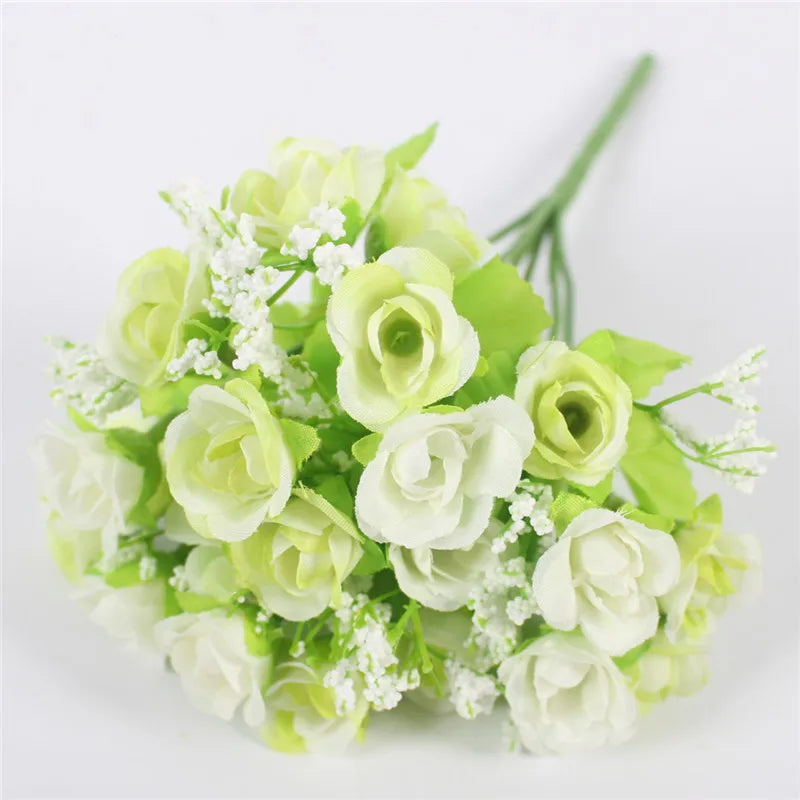 Light green small bud rose bouquet - 15 heads for fresh spring decor