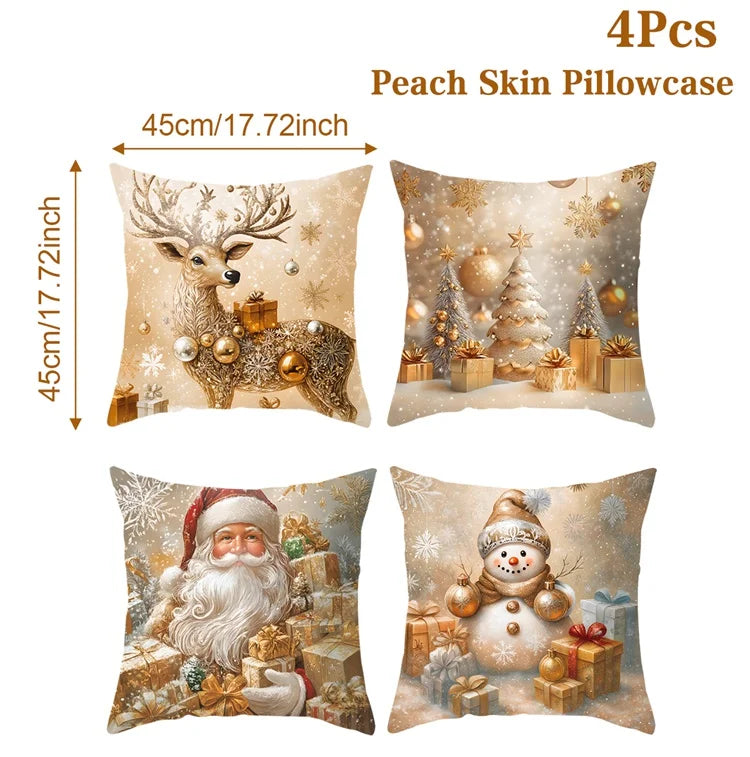 Micasa Christmas Cushion Covers 4-Pack - Holiday Pillow Cases