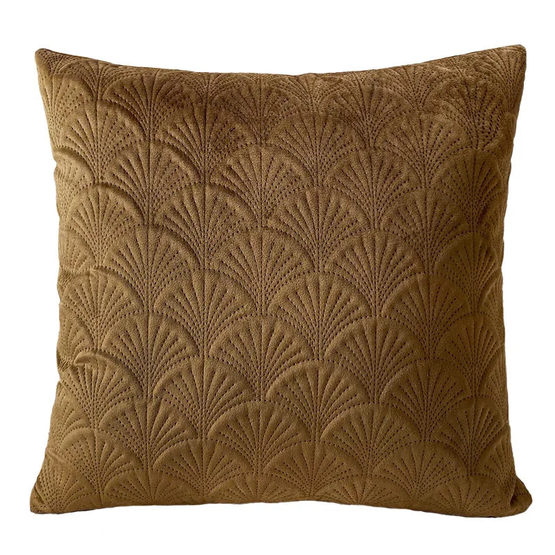 Fann Velvet Cushion Cover - Shell Pattern Double Sided Pillowcase