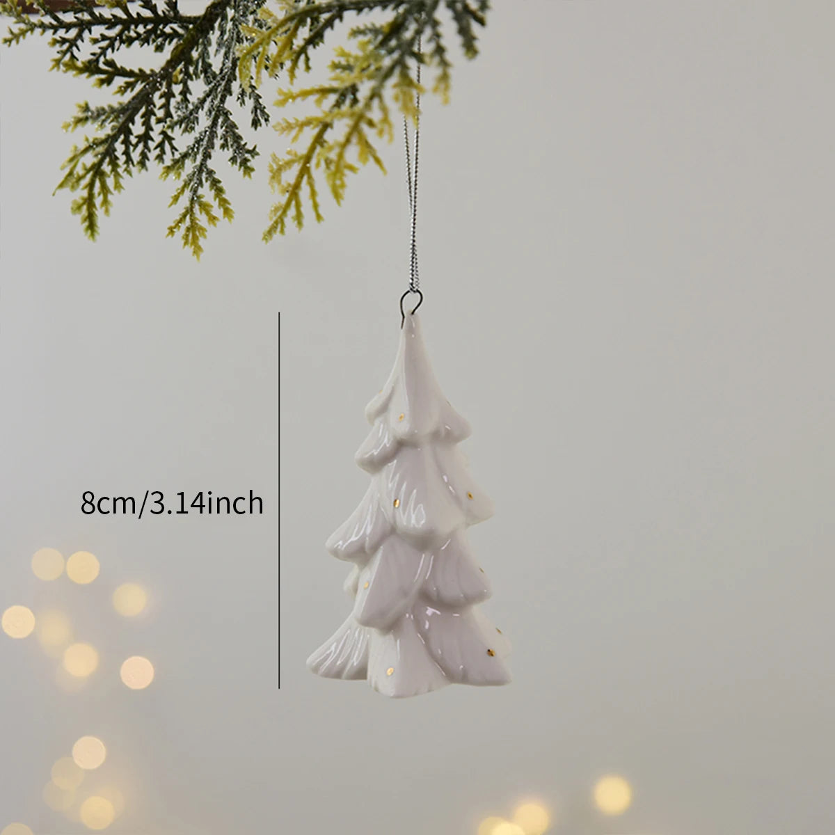 Pearly Christmas Hollow Ceramic Elk Pendant - Premium Holiday Tree Decoration